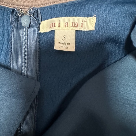 **MIAMI* Blue Sleeveless Flowy Sheer Dress Size Small - Picture 6 of 7